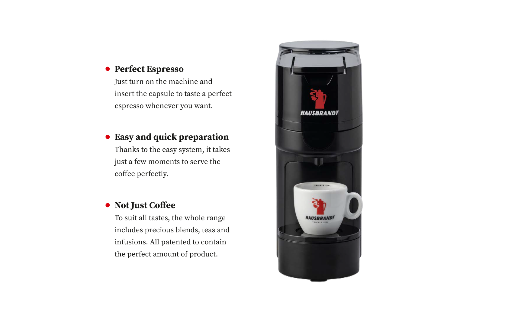 Hausbrandt coffee machine with espresso cup
