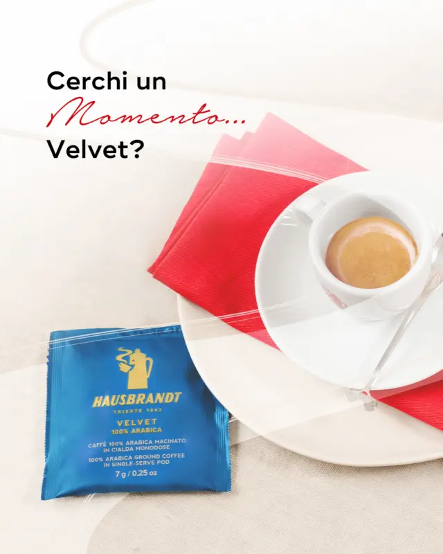 Morbida, armoniosa, sorprendente. 
Velvet 100% Arabica è la cialda che trasforma il caffè in una carezza: 
un equilibrio di aromi pensato per chi cerca dolcezza e delicatezza in ogni pausa. 

Scopri cosa la rende unica, sfoglia il carosello e lasciati conquistare dal suo profilo raffinato. ☕✨ 

#Hausbrandt #Velvet #CialdaVelvet #CoffeeRitual #CulturaDelCaffè #CoffeeExperience #PassioneCaffè