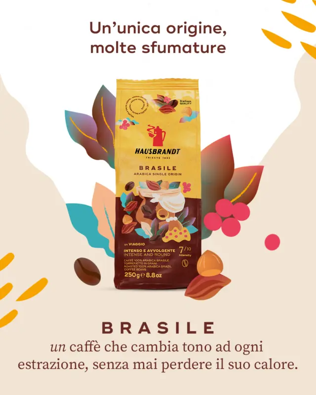 Un’unica origine, molteplici interpretazioni.
Brasile 100% Arabica si lascia esplorare attraverso tre metodi di estrazione, ognuno capace di rivelarne una sfumatura diversa.
Espresso, Filtro, French press: ogni preparazione racconta un volto nuovo dello stesso carattere, che cambia… restando sé stesso.

#Hausbrandt #Brasile #MetodoDiEstrazione #Monorigine #ViaggioNelGusto #CoffeeExperience #CulturaDelCaffè